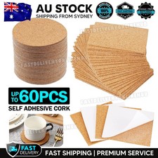 20-60X Adhesive Self-adhesive Cork Backing Sheets for DIY Crafts Coasters Tiles Coaster price