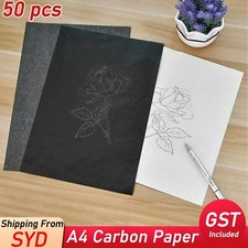 50x Sheets Carbon Paper Transfer Copy Graphite Tracing A4 Wood Canvas Art Black Copy Paper price