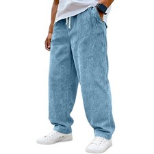 Men Casual Sports Corduroy Pants Workout Baggy Sweatpant Long Trousers Outdoor Trousers price