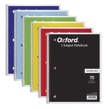 Oxford Spiral Notebook 6 Pack, 1 Subject, College Rule - 6 Assorted Pre-printed Forms & Notebooks price
