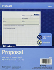 Proposal Form Book, 2-Part, Carbonless, 10.19 X 8.38 Inches, 50 Sets, White And Pre-printed Forms & Notebooks price