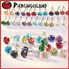 STERLING SILVER Color Birthstone ROUND STUD EARRINGS made with Swarovski Crystal Swarovski Earrings price