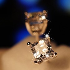 18k white gold gp made with swarovski crystal princess cut square stud earrings Swarovski Earrings price