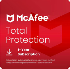 McAfee Total Protection 2026 1, 3, 5, & 10 Devices 1 or 2 Years Auto-Renewal Antivirus Software price