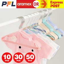 10-50X Macaron Kids Clothes Hanger Children Child Baby Coat Hangers NOT PLASTIC Baby Coat price