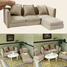 1Set 1:12 Scale Dollhouse Miniatures Furniture Stylish Retro Corner Sofa Pillow Corner Sofa / Set price