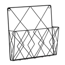 Wall Mounted Newspaper Magazine Storage Rack Black Organiser Magazine Rack / Newspaper Rack price