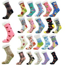 Women's Home Socks Sherpa Fleece Lined Thermal Lounge Slipper Non-Slip Women's Slipper Socks price