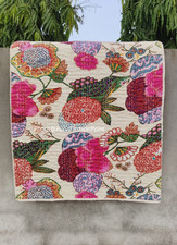 WHITE Boho hippie vintage Handmade  floral cotton kantha quilt, throw, bedspread Baby Bedspread Set price