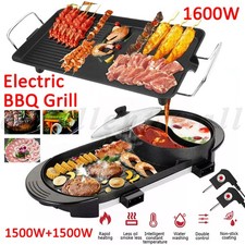 Electric 2 in 1 Hot Pot BBQ Oven Smokeless Barbecue Pan Grill Hotpot Machine AU Electric Grill-Barbecues price
