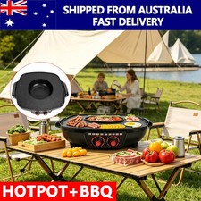 Electric 2in1 Non-Stick BBQ Hot Pot Pan Shabu Grill Barbecue Frying Smokeless AU Electric Grill-Barbecues price