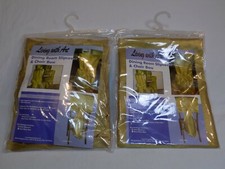 Living with Art Dinning Room Slipcover Chair Bow Gold Organza Sequins Set 2 LOT Living Room & Lounge Set price