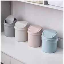 Mini Desktop Trash Can with Lid Small Desk Garbage Bin Office Bedroom Waste Office Bin price