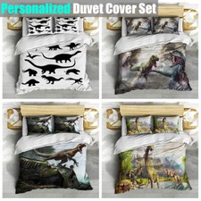 Dinosaur World Black White Green Home Textiles Doona Duvet Quilt Cover Bed Set Bedroom Textiles & Dowry Set price