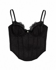 Bydee Black Lace Corset Top Size Small Bustier Cami Bustier price