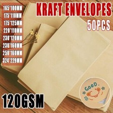 50PCS Brown Kraft Envelopes Standard Business Mailer For Office Mailing 120GSM Envelope price