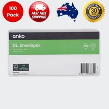 Strong Plain 100 Pack DL Peel and Seal Envelopes - White 11x22cm Free Shipping* Envelope price