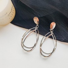 Metal Golden Water Drop Geometric Dangle Earrings Social gatherings Jewellery Silver Earrings price