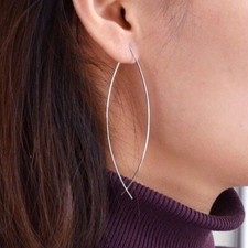 Minimalist Wire Cross Earrings Simple Stylish Ear Accessories Long Jewellery Silver Earrings price
