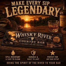 Whisky River Bar Runner Australia Aussie man cave Beer Mat Pub Rubber Runners Runner price