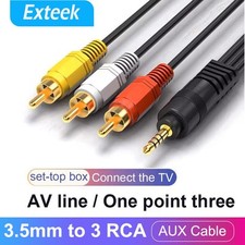 3.5mm Jack To 3 RCA Male Audio Video AV Cable AUX Stereo Cord for Speaker TV Box RCA Cable price