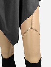 1pc Sexy Body Jewelry Gold Chain Crystal Black Velvet Bikini Stretchy Leg Chain Body Chain price