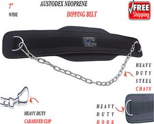 AUSTODEX DIPPING DIP CHAIN BELT BODY BUILDING WEIGHT LIFTING GYM BACK PULL UP 7" Body Chain price