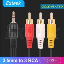 3.5mm TV Plug AUX to 3 RCA Male Audio Video DVD HDTV AV Cord Cable AU Video Cable price