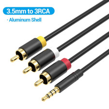 1.5m 4 Pole 3.5mm AUX to 3RCA Audio Video Cable AV Yellow/White/Red RCA Video Cable price