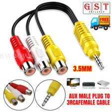 3 RCA Female to 3.5mm Male Video Cable Adapter Composite Stereo Audio AV for TV Video Cable price
