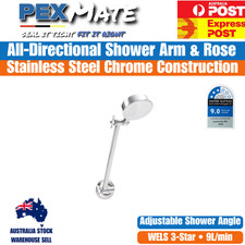 Chrome Shower Head Wall Arm Set Adjustable Bathroom Shower Rose WELS 3 Star Shower Set price