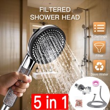 120mm Big Panel Mineral Filtered Shower Head High Pressure with 1.5m Hose 5 Mode Shower Set price