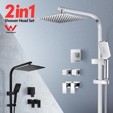 ACA WELS 8/10/12" Square Shower Head Rail Set / Brass Shower Mixer Spindle Taps Shower Set price