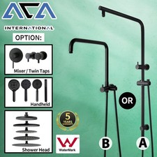 ACA Black 8/10/12" Rain Shower Head Gooseneck Arm Shower Rail Set /Mixer /Taps Shower Set price