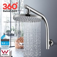 ACA 8" Rain Shower Head Set Gooseneck Wall Arm Set  Bathroom Chrome Round Swivel Shower Set price