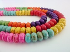 80 pce Colour Mix Synthetic Howlite Gemstone Abacus Beads 8mm x 5mm Abacus price