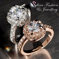 18K Gold Plated Made With Swarovski Crystal Cushion Cut Engagement Wedding Ring Swarovski Ring price