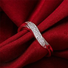 925 Sterling Silver Made With Swarovski Crystal Engagement Infinity Band Ring Swarovski Ring price