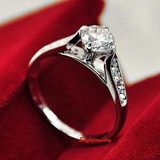 White Gold Plated Made with Swarovski Crystal Wedding Engagement Ring R109 Swarovski Ring price