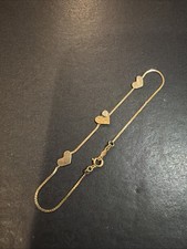 Vintage 14k Yellow Gold Hearts Diamond Bracelet Diamond Bracelet price