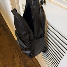 True Religion Black Faux Leather Backpack Travel Laptop School Bag Unisex Men's Backpack price