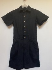 SUK Workwear Copped Ringer Suit Long Body Women's Size 4 Black Casual Work Women's Bodysuit price