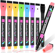 Magnetic Wet Erase Markers, Liquid Chalk Markers Ultra Fine Tip for Acrylic Cale Liquid Eraser price