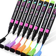 Magnetic Wet Erase Markers, Liquid Chalk Markers Ultra Fine Tip for Acrylic Cale Liquid Eraser price
