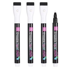 Magnetic Liquid Chalk Markers, 4Pcs Whiteboard Markers with Dry Eraser, White Liquid Eraser price