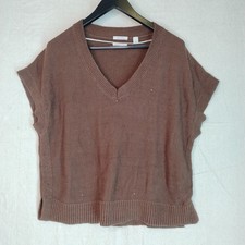 Trenery Brown Tight Knitwear Ribbed Sleeveless Vest Mens Size S Layering Piece Men's Vest price
