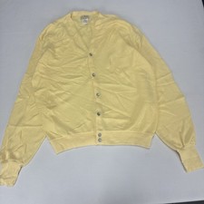 Vintage L.L. BEAN Cardigan Mens XL Long Yellow Knitted Acrylic Maine USA Made Men's Cardigans price