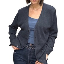 Classics by PalmLand Vintage Mens Dark Blue Acrylic Button Up Cardigan Sweater Men's Cardigans price
