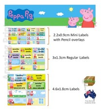 Peppa Pig Vinyl Personalised Name Label Sticker school book pencil texta tag kid School Label price