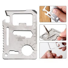 11 in 1 Outdoor Credit Card Multi Tool Camp Wallet Survive Tool Stainless Steel Wallet (Outdoor) price